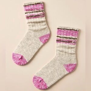 Anthropologie Stripe Hiker Socks Cotton Wool Blend OS